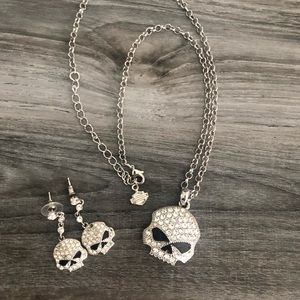 Harley Davidson necklace and earring set